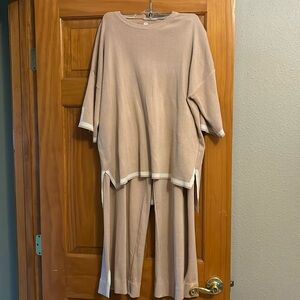 Lounging lightweight knit outfit